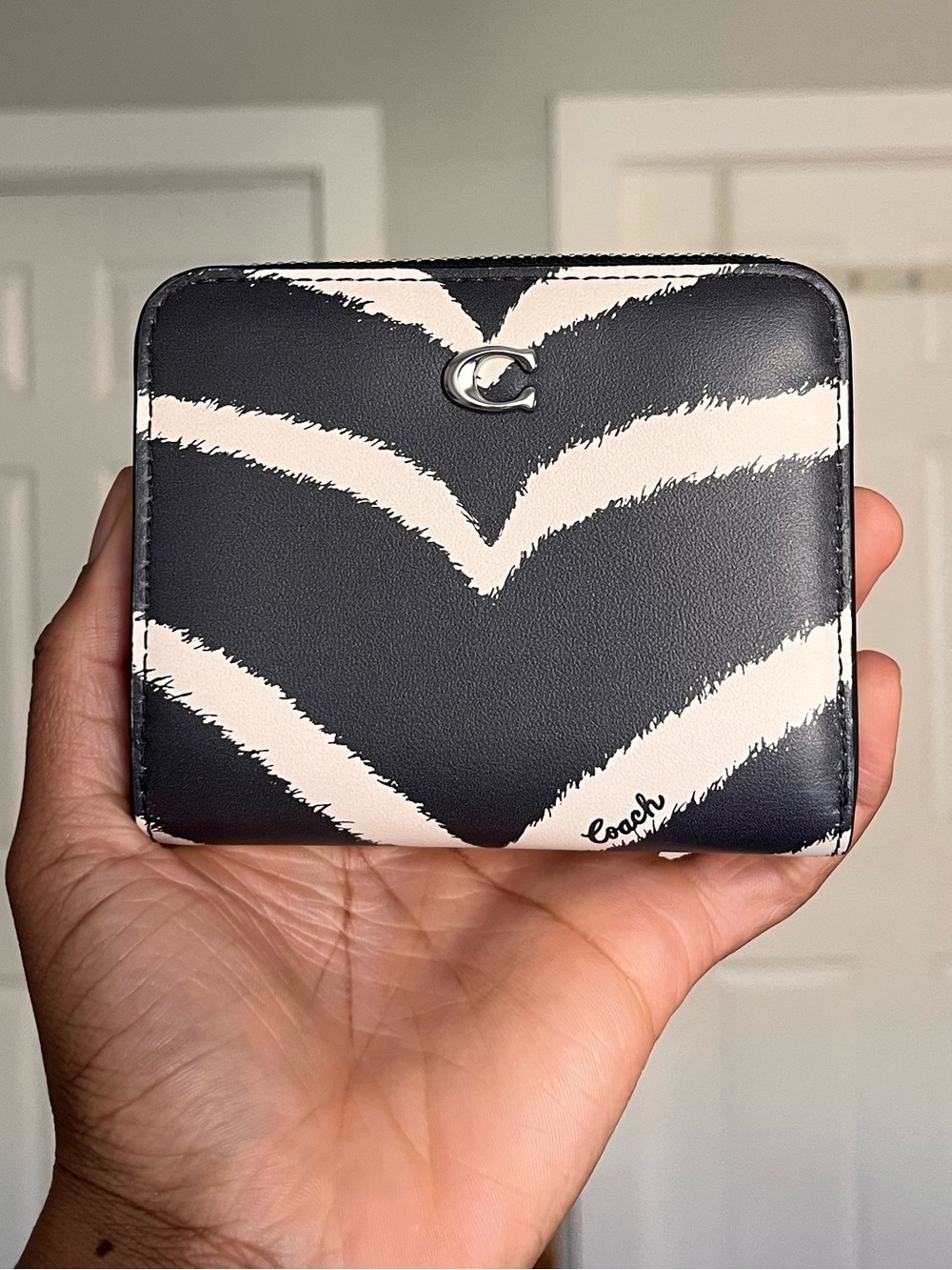NWOT Coach Billfold Wallet with Zebra Print